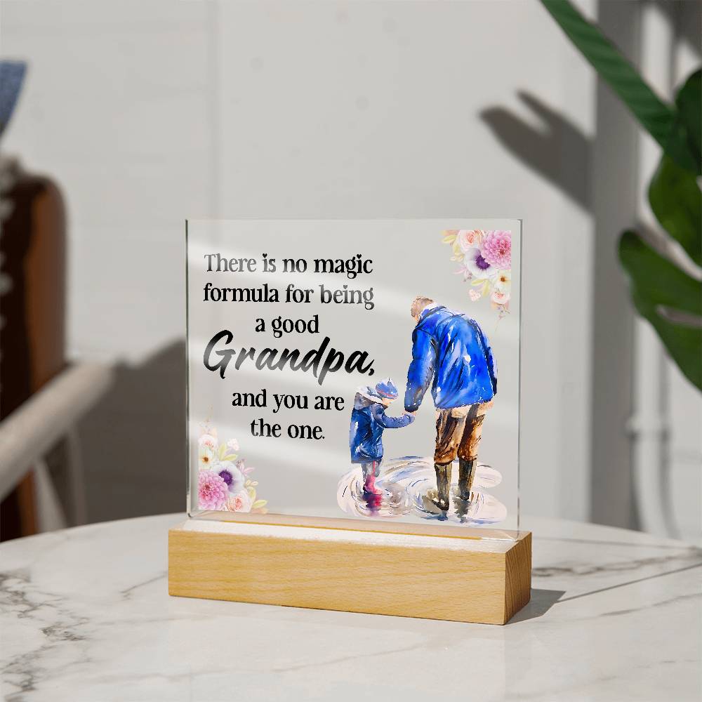 Grandpa Magic Printed Square Shaped Acrylic Plaque-Express Your Love Gifts