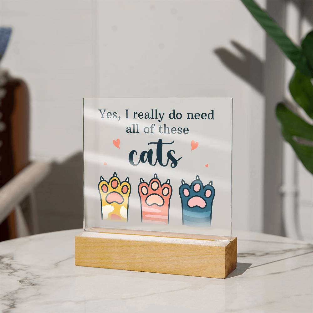 Pets Cats Printed Square Shaped Acrylic Plaque-Express Your Love Gifts