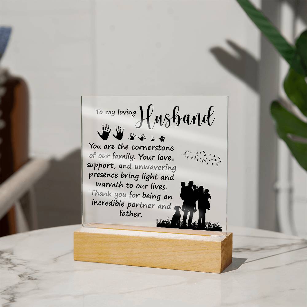 Dad Loving Husband Printed Square Shaped Acrylic Plaque-Express Your Love Gifts