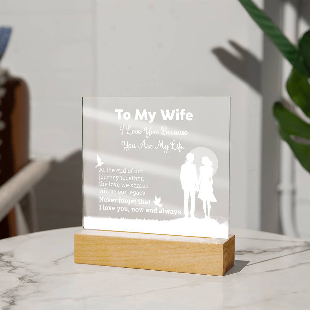 I Love You Because Printed Square Shaped Acrylic Plaque-Express Your Love Gifts
