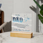To My Dad I Am The Luckiest Daughter To Have Printed Square Shaped Acrylic Plaque-Express Your Love Gifts