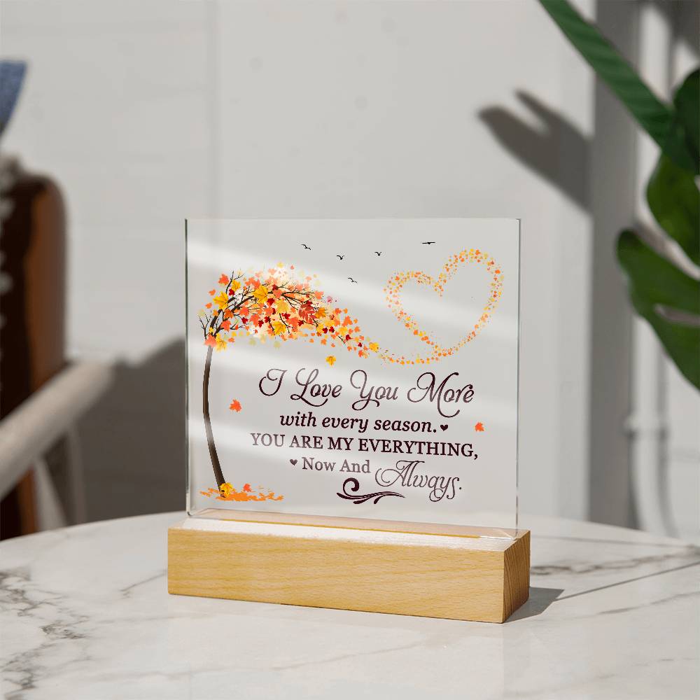 Love You More Printed Square Shaped Acrylic Plaque-Express Your Love Gifts