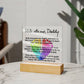 Walk With Me Daddy Printed Square Shaped Acrylic Plaque-Express Your Love Gifts