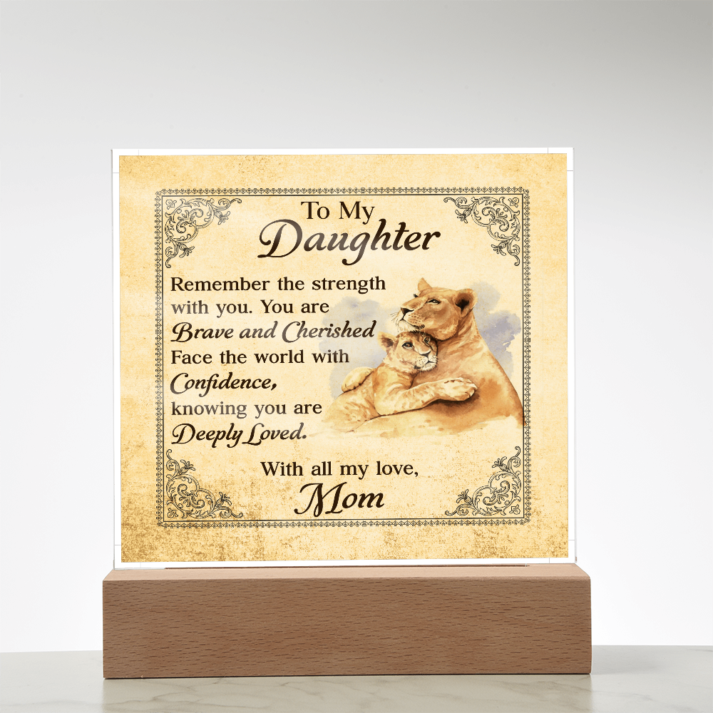 To My Daughter From Mom Deeply Loved Printed Square Shaped Acrylic Plaque-Express Your Love Gifts