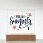 Hello Summer Printed Square Shaped Acrylic Plaque-Express Your Love Gifts