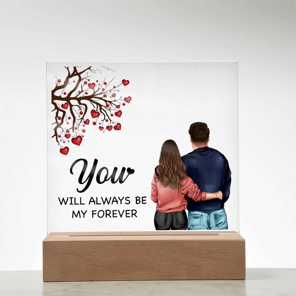 Love My Forever Printed Square Shaped Acrylic Plaque-Express Your Love Gifts