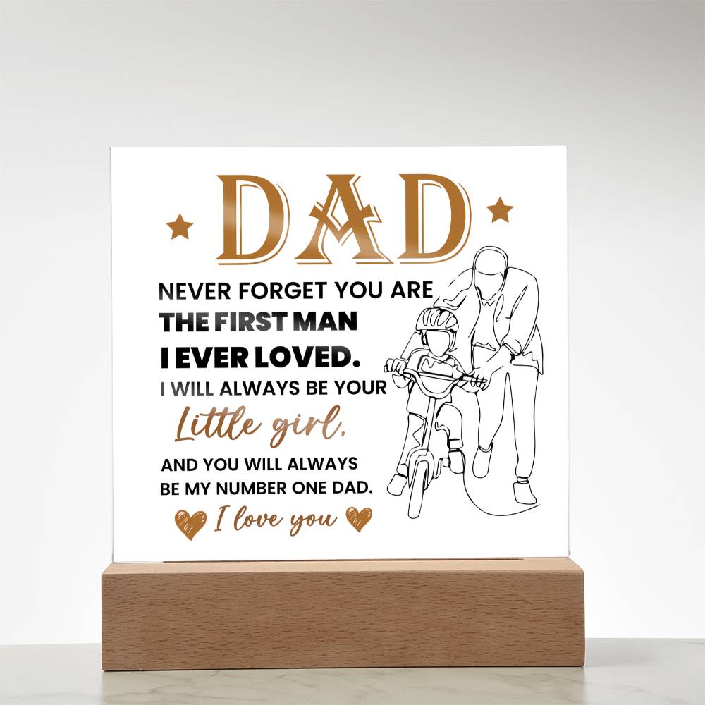 Dad Never Forget Printed Square Shaped Acrylic Plaque-Express Your Love Gifts