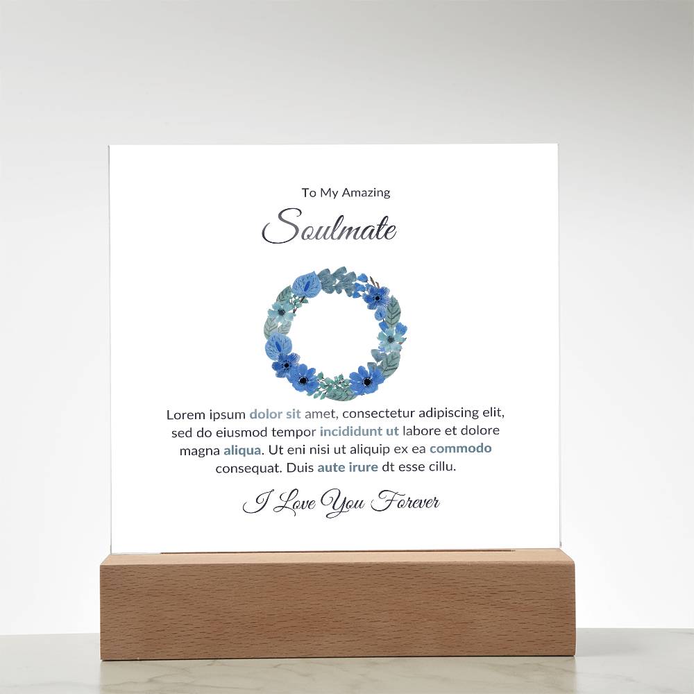 To My Soulmate Lorem Ipsum Dolor Printed Square Shaped Acrylic Plaque-Express Your Love Gifts