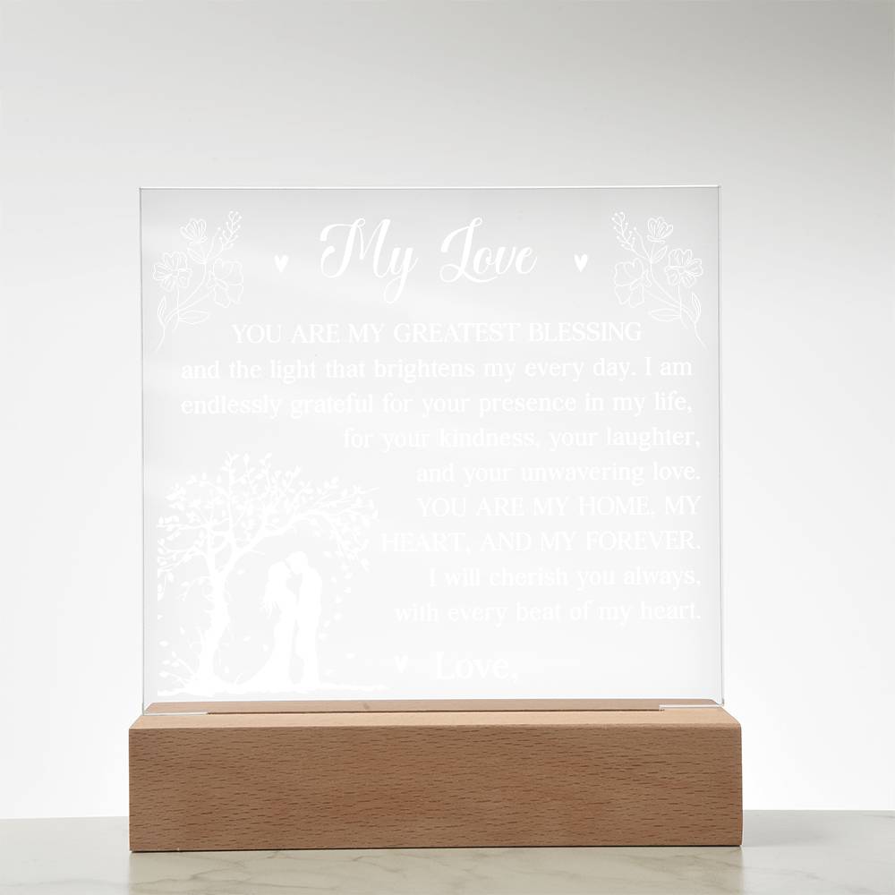 You Are My Greatest Blessing Printed Square Shaped Acrylic Plaque-Express Your Love Gifts