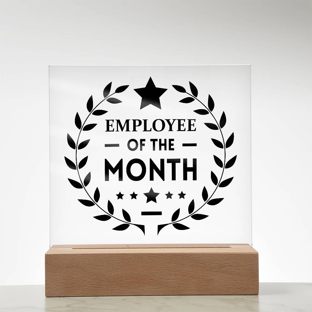 Employee Of The Month Printed Square Shaped Acrylic Plaque-Express Your Love Gifts