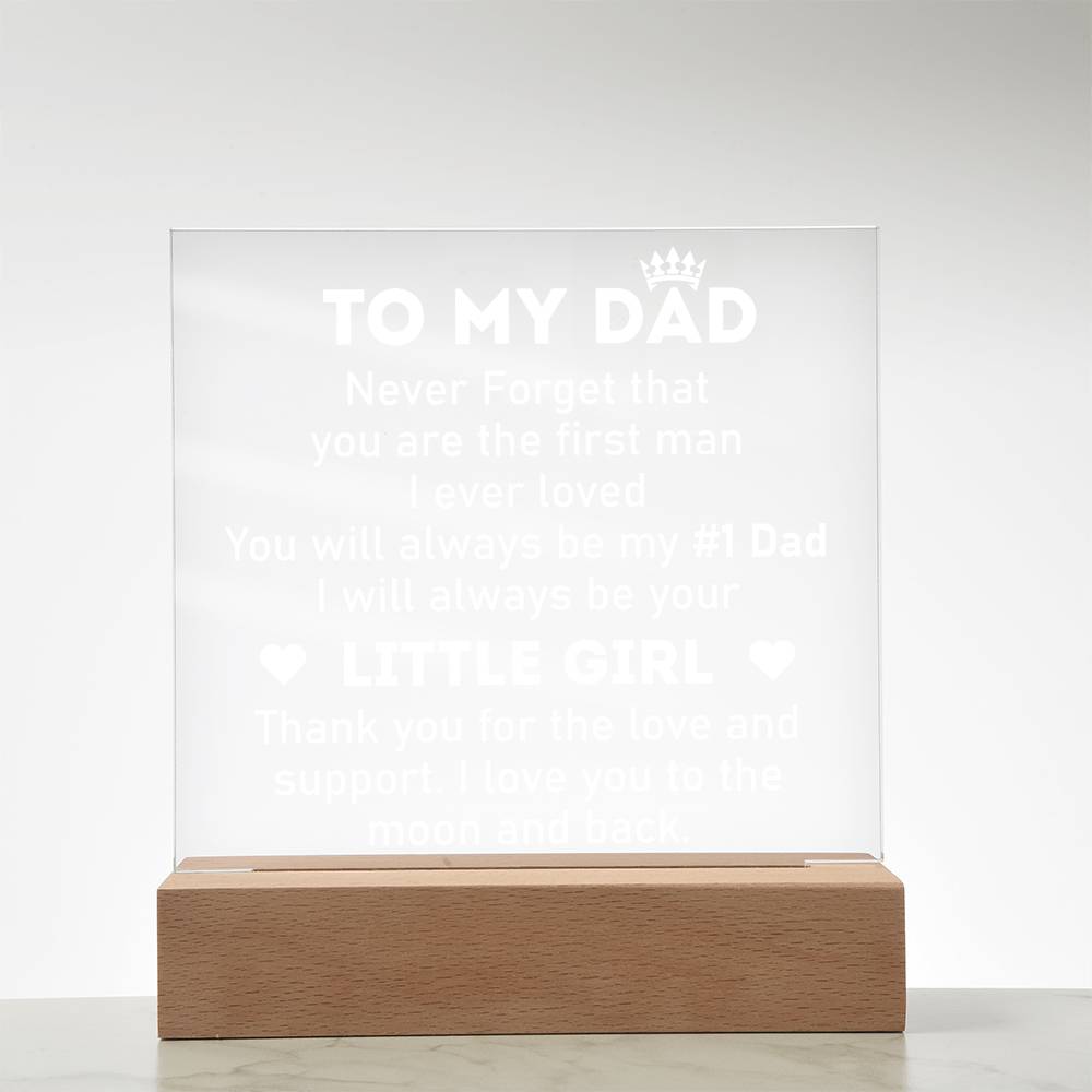 Dad #1 Printed Square Shaped Acrylic Plaque-Express Your Love Gifts