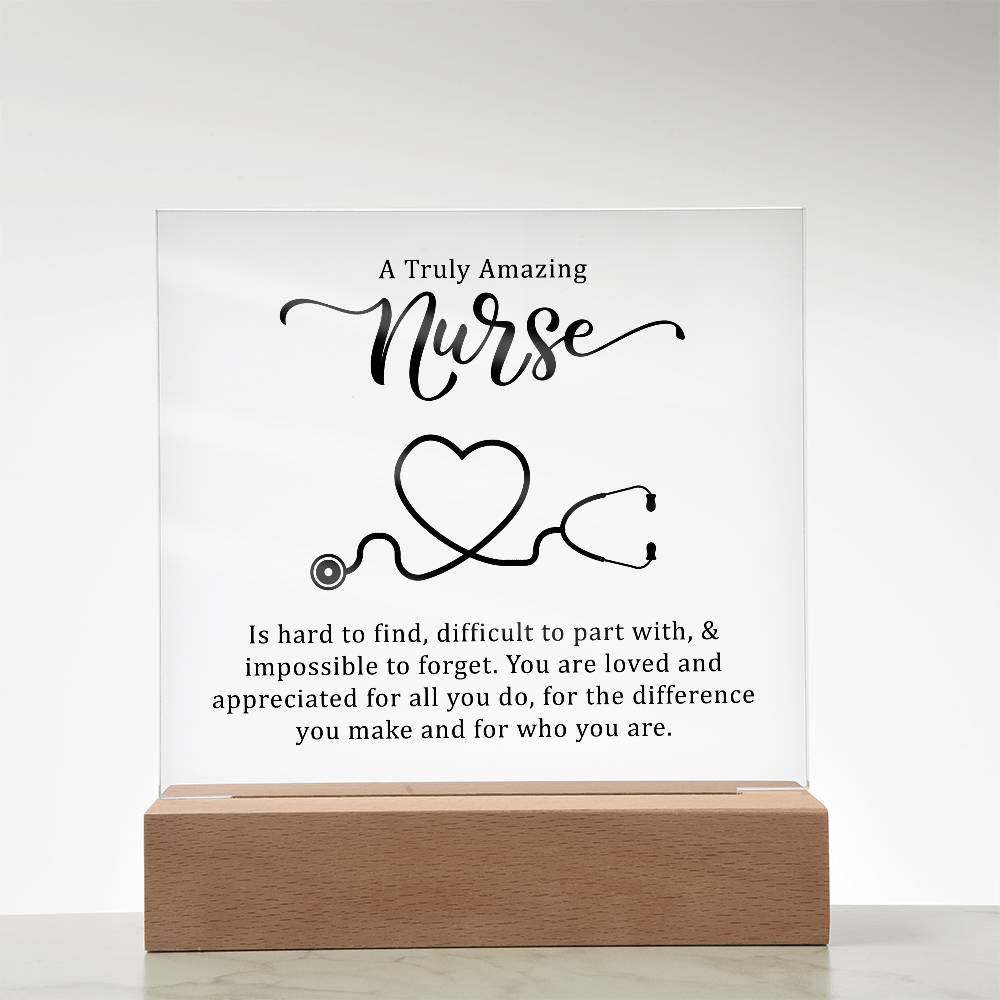 Nursing Truly Amazing Nurse Printed Square Shaped Acrylic Plaque-Express Your Love Gifts