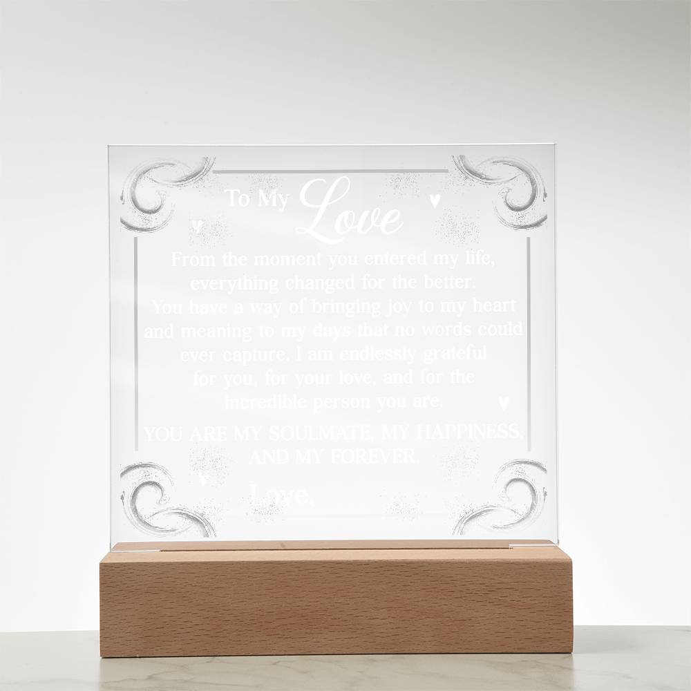Personalized You Are My Soulmate Printed Square Shaped Acrylic Plaque-Express Your Love Gifts
