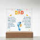 My Dear Dad My Footprint is Small Printed Square Shaped Acrylic Plaque-Express Your Love Gifts