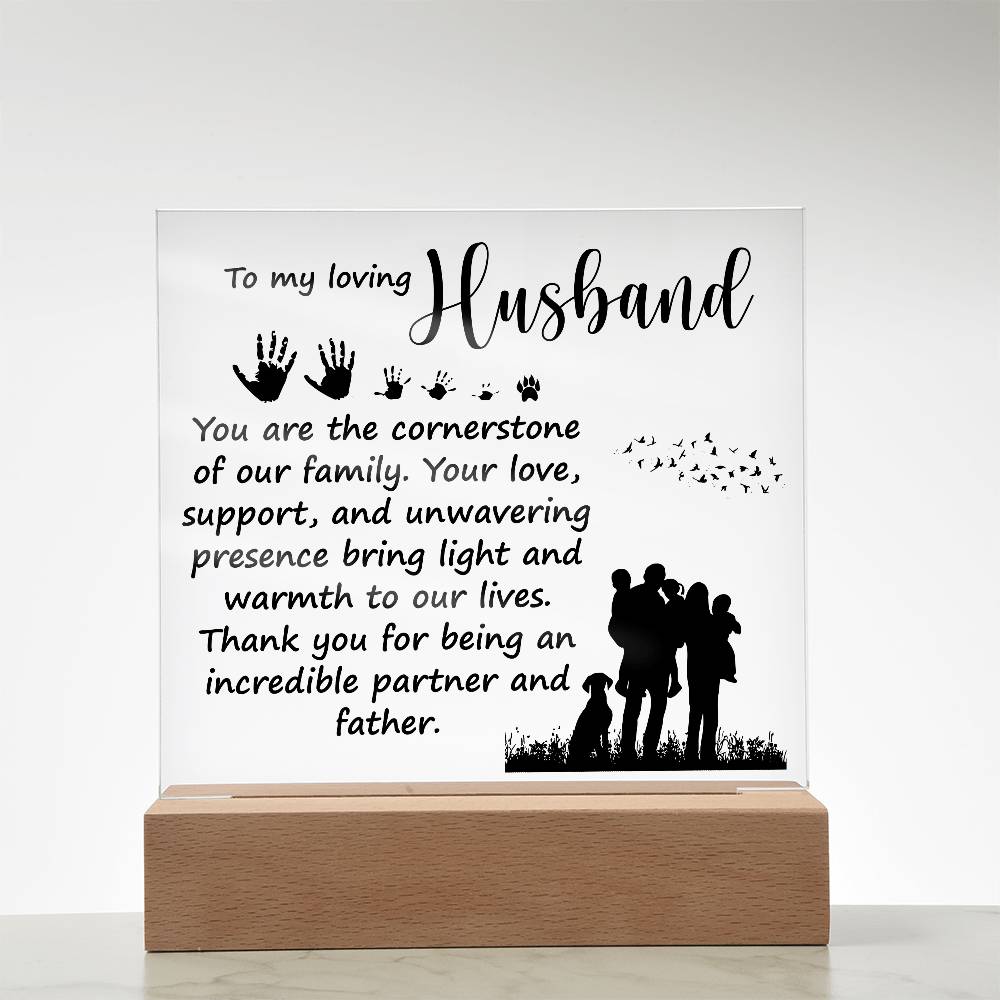 Dad Loving Husband Printed Square Shaped Acrylic Plaque-Express Your Love Gifts