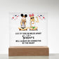 Sisters Side by Side Printed Square Shaped Acrylic Plaque-Express Your Love Gifts