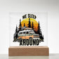 Camping Around Printed Square Shaped Acrylic Plaque-Express Your Love Gifts