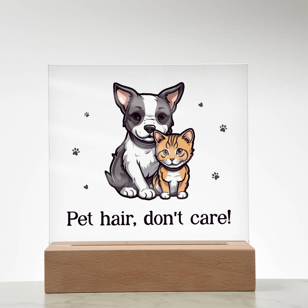 Pet Hair Don't Care! Printed Square Shaped Acrylic Plaque-Express Your Love Gifts