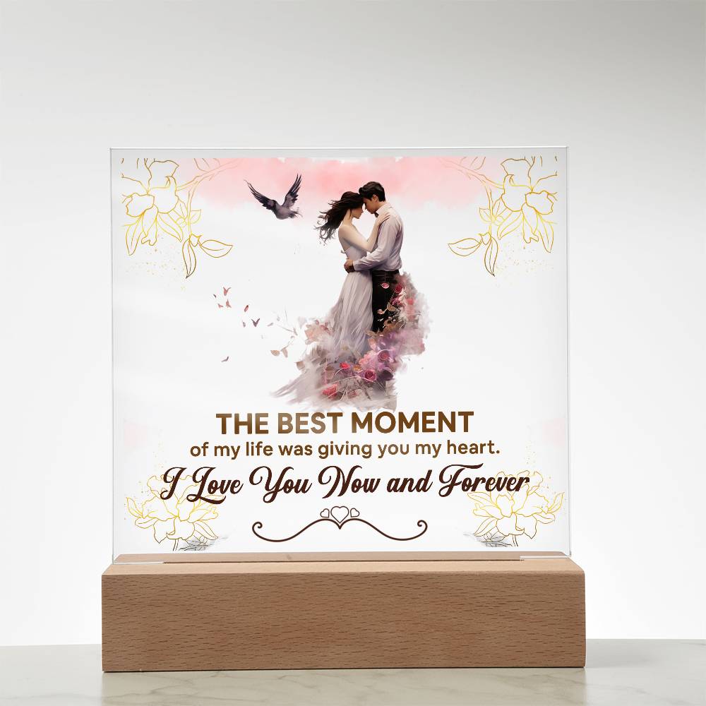 The Best Moment Printed Square Shaped Acrylic Plaque-Express Your Love Gifts