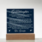 To Granddaughter From Grandpa Never That I Love You Printed Square Shaped Acrylic Plaque-Express Your Love Gifts