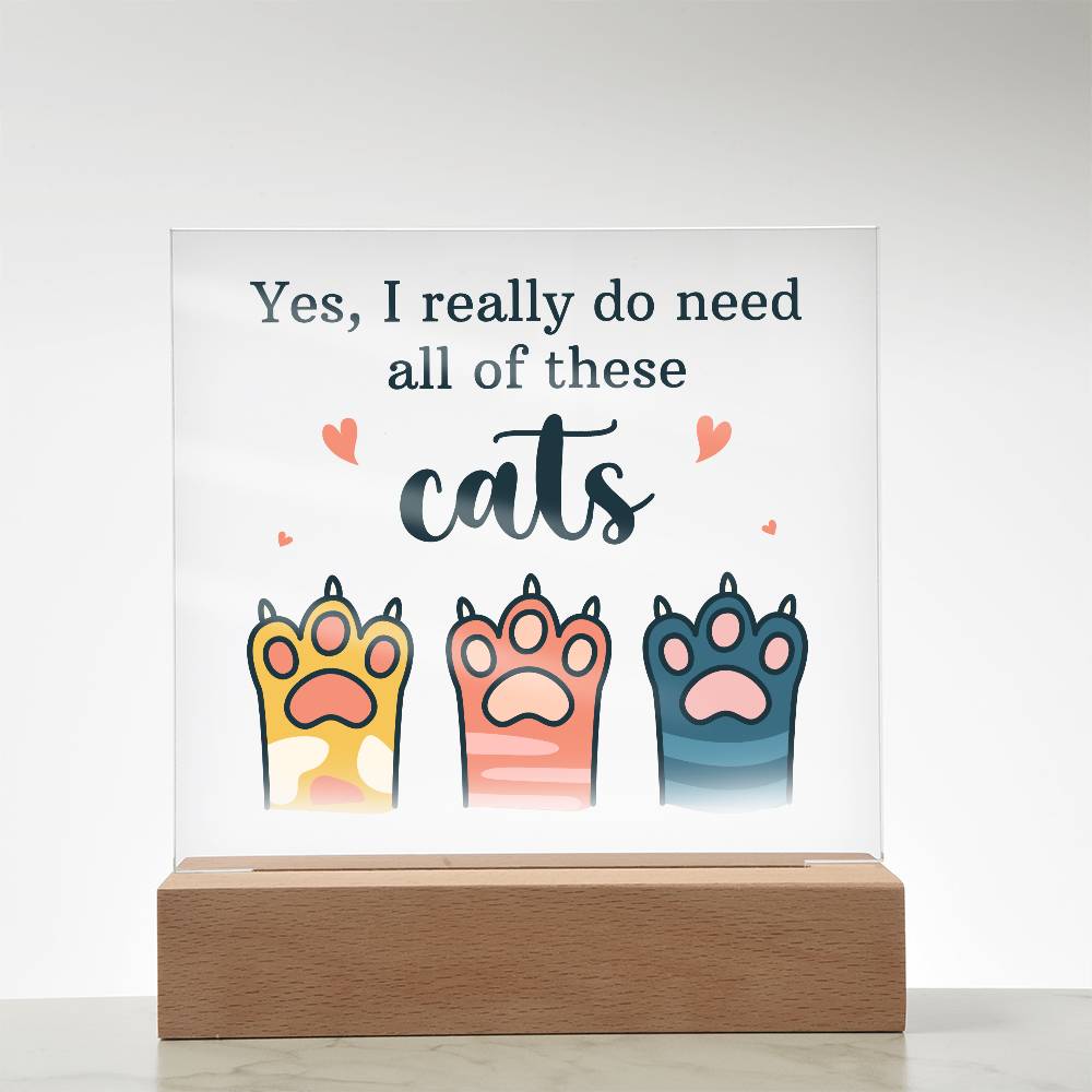 Pets Cats Printed Square Shaped Acrylic Plaque-Express Your Love Gifts