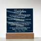 To Daughter From Dad In My Heart Forever Printed Square Shaped Acrylic Plaque-Express Your Love Gifts