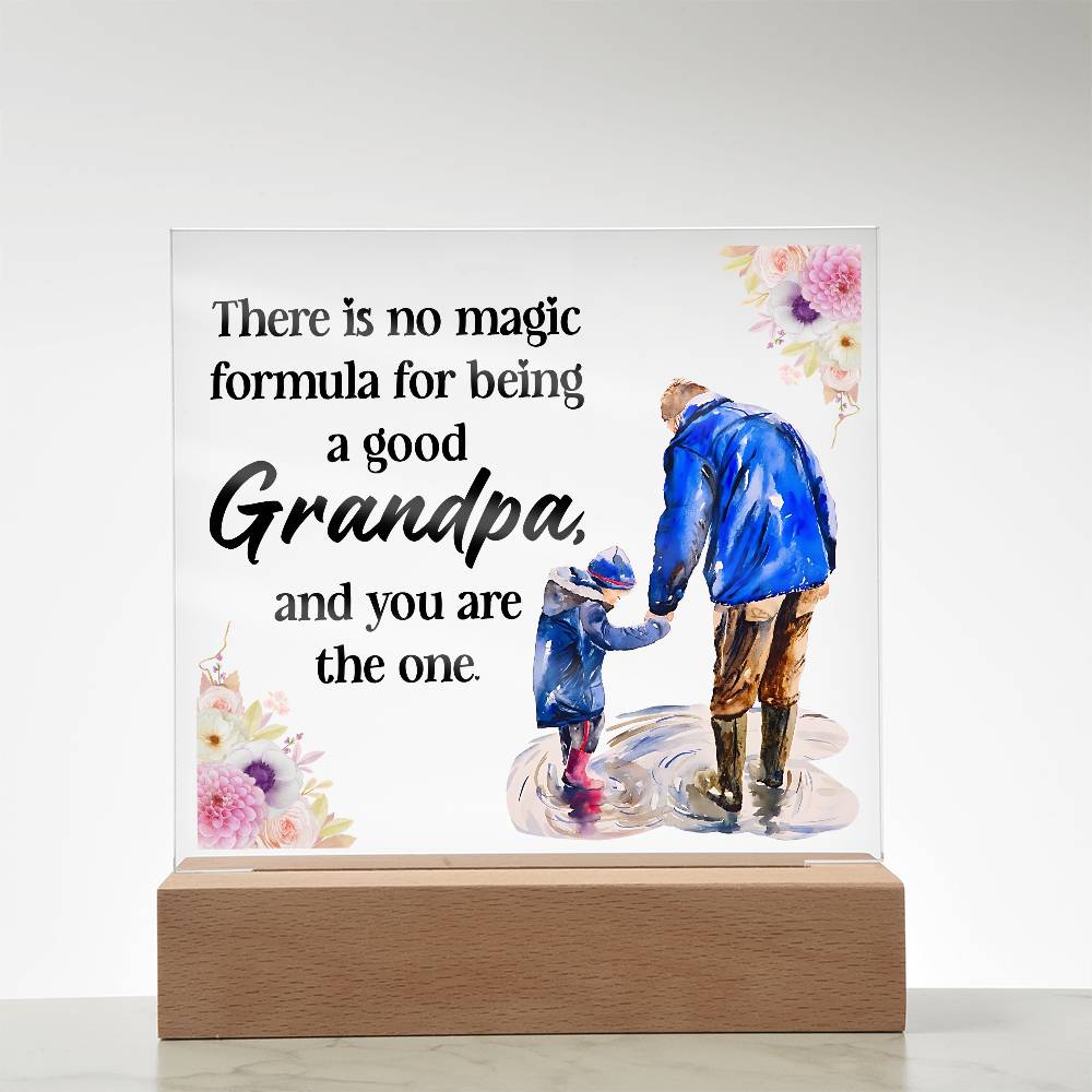 Grandpa Magic Printed Square Shaped Acrylic Plaque-Express Your Love Gifts