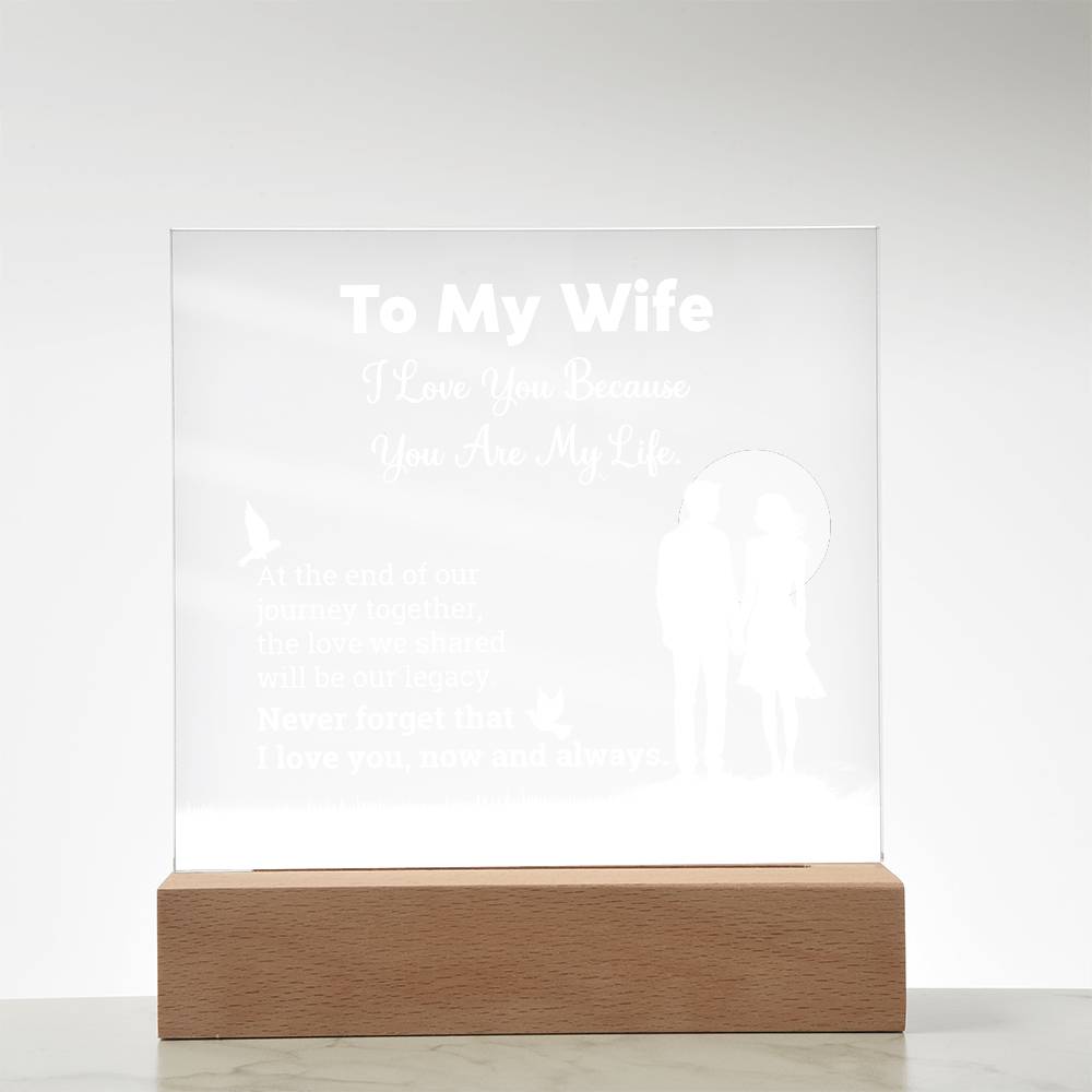 I Love You Because Printed Square Shaped Acrylic Plaque-Express Your Love Gifts