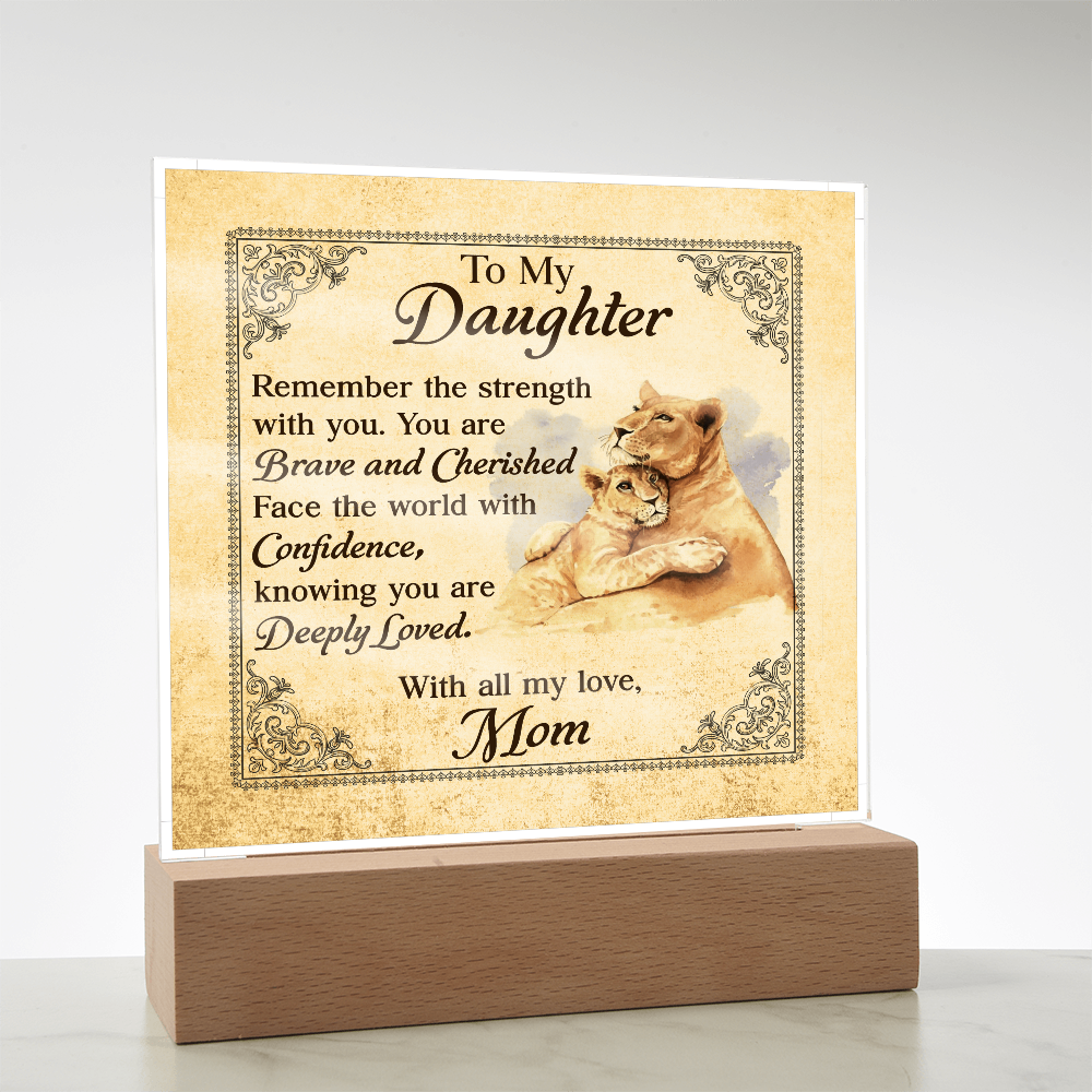 To My Daughter From Mom Deeply Loved Printed Square Shaped Acrylic Plaque-Express Your Love Gifts