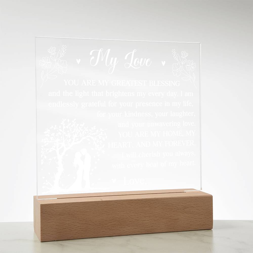 You Are My Greatest Blessing Printed Square Shaped Acrylic Plaque-Express Your Love Gifts