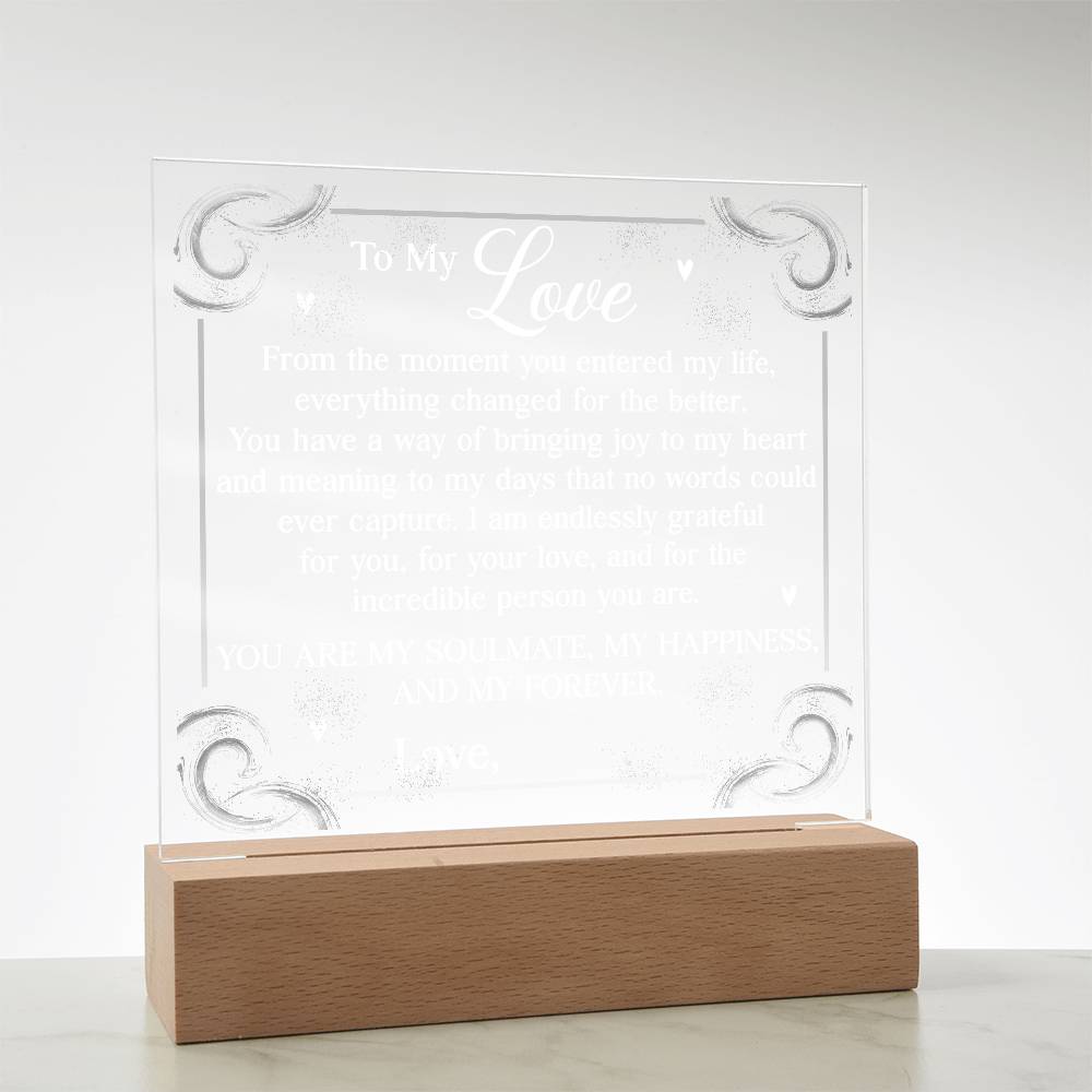 Personalized You Are My Soulmate Printed Square Shaped Acrylic Plaque-Express Your Love Gifts