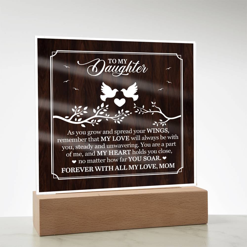 Personalized To My Daughter From Mom My Love Printed Square Shaped Acrylic Plaque-Express Your Love Gifts