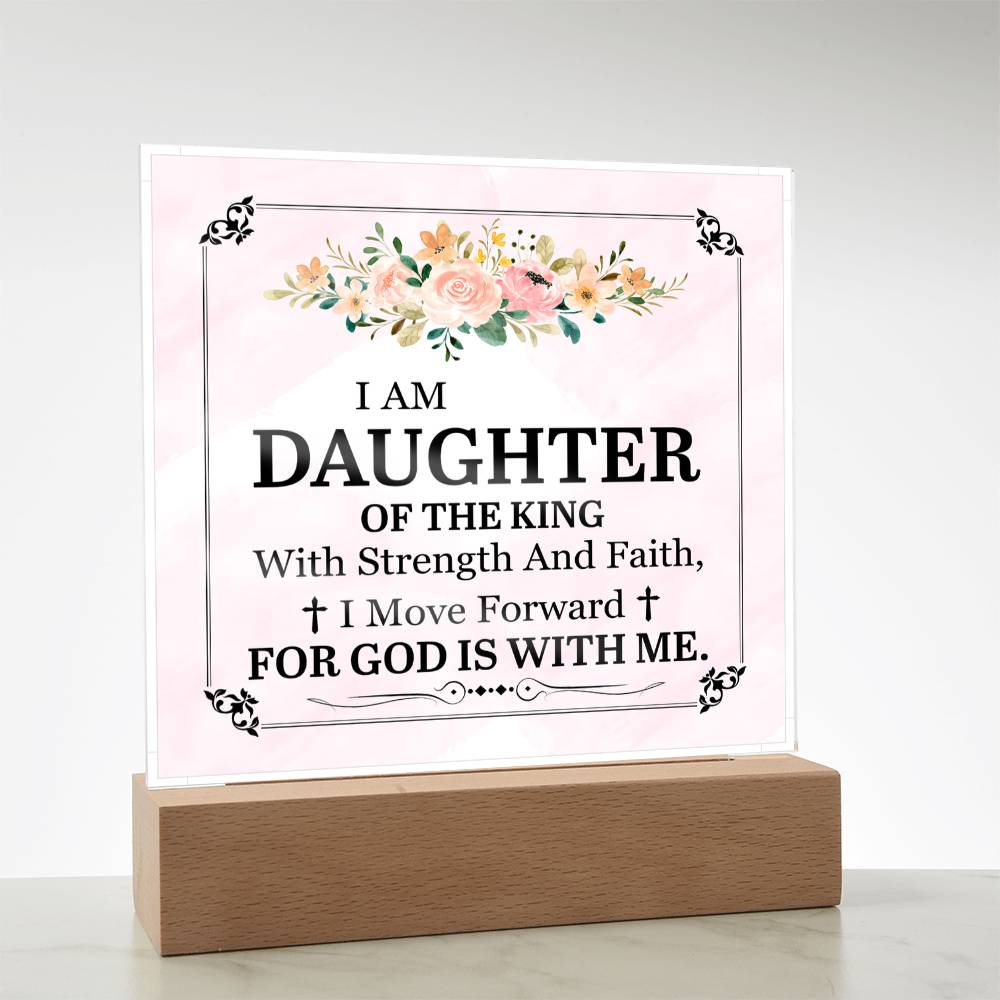 Personalized To My Daughter I Am Daughter of the King Printed Square Shaped Acrylic Plaque-Express Your Love Gifts