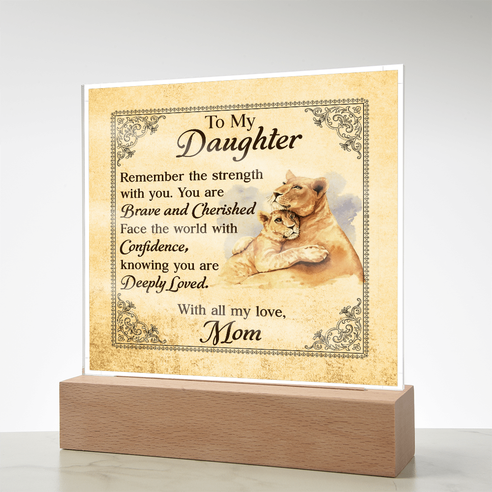 To My Daughter From Mom Deeply Loved Printed Square Shaped Acrylic Plaque-Express Your Love Gifts
