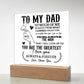 To My Dad So Much of Me Printed Square Shaped Acrylic Plaque-Express Your Love Gifts