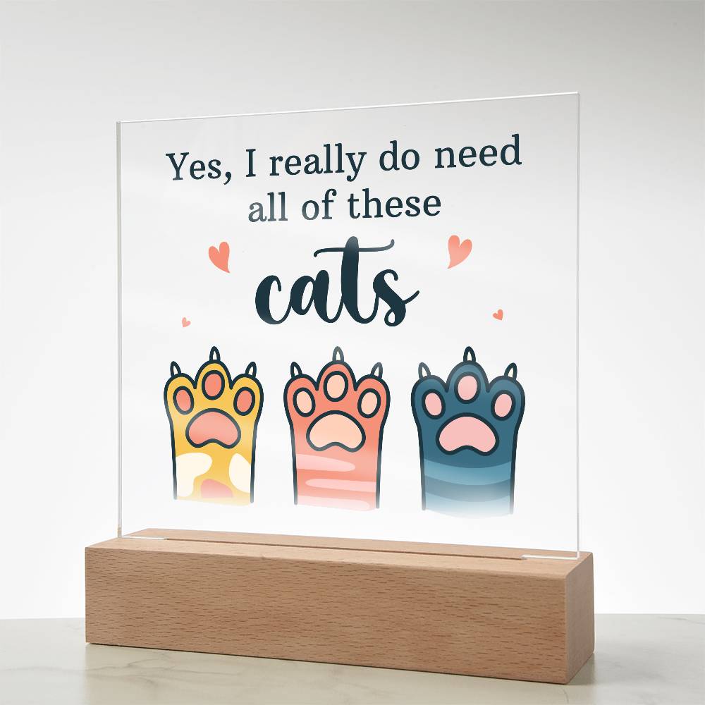 Pets Cats Printed Square Shaped Acrylic Plaque-Express Your Love Gifts