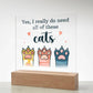 Pets Cats Printed Square Shaped Acrylic Plaque-Express Your Love Gifts