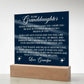 To Granddaughter From Grandpa Never That I Love You Printed Square Shaped Acrylic Plaque-Express Your Love Gifts