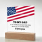 To My Dad I Love You Printed Square Shaped Acrylic Plaque-Express Your Love Gifts