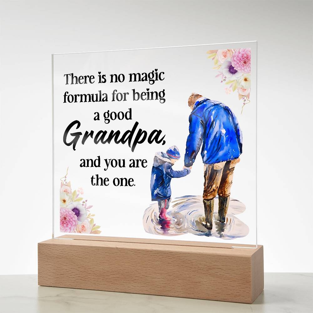 Grandpa Magic Printed Square Shaped Acrylic Plaque-Express Your Love Gifts