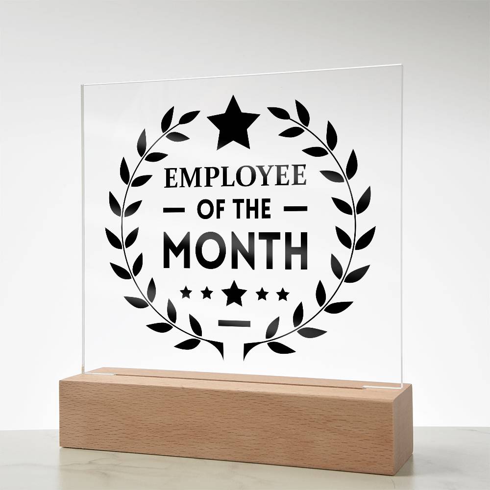 Employee Of The Month Printed Square Shaped Acrylic Plaque-Express Your Love Gifts
