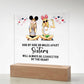 Sisters Side by Side Printed Square Shaped Acrylic Plaque-Express Your Love Gifts