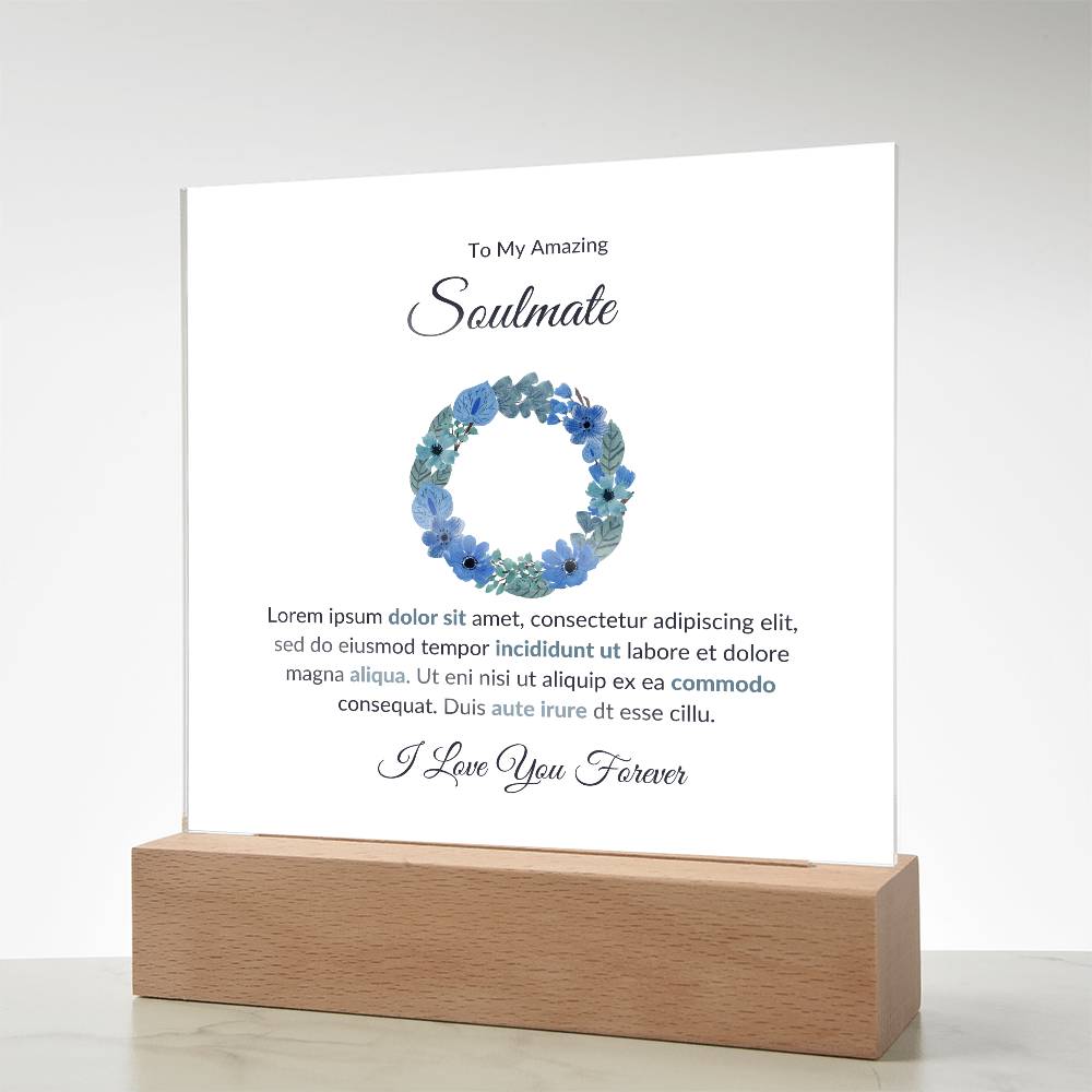 To My Soulmate Lorem Ipsum Dolor Printed Square Shaped Acrylic Plaque-Express Your Love Gifts