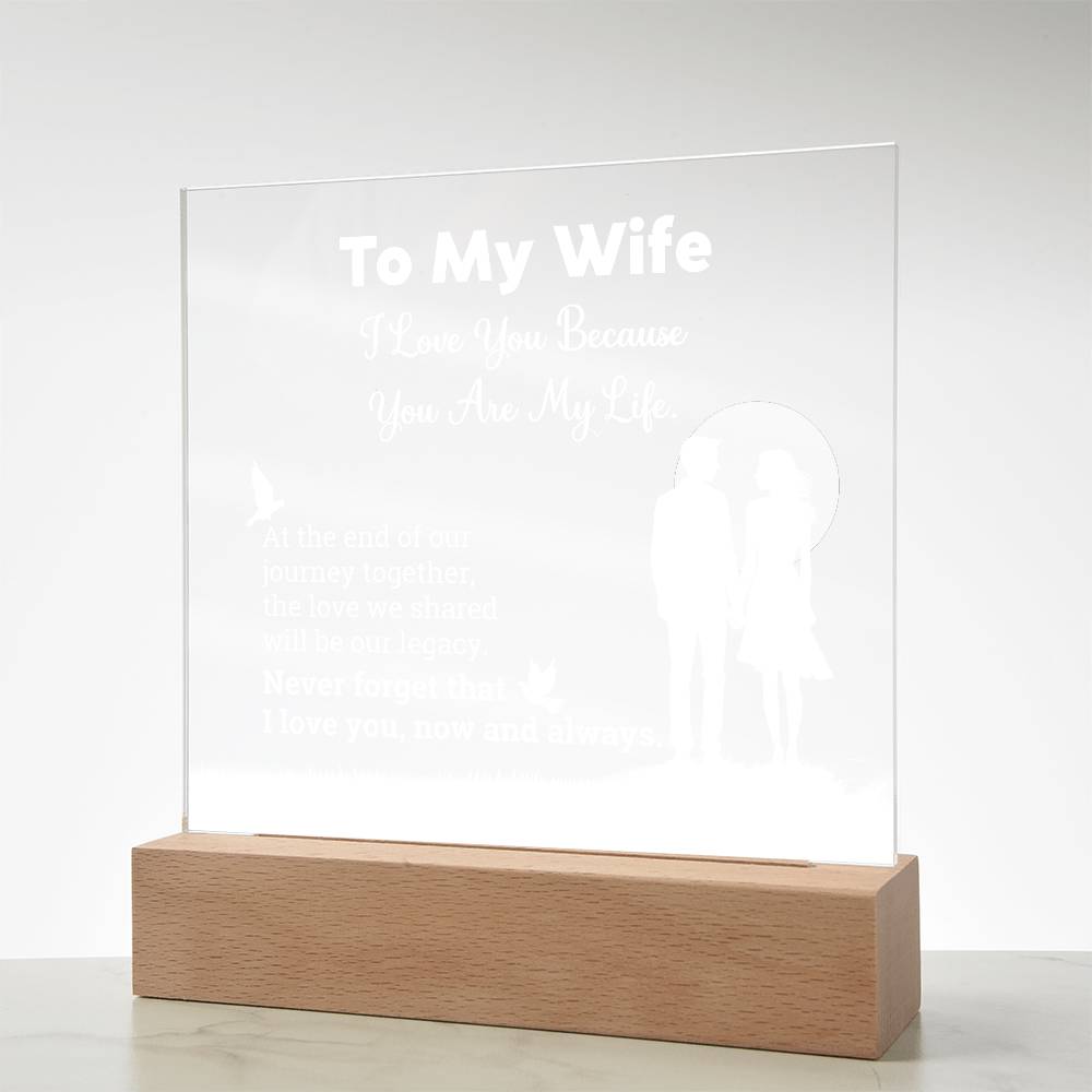 I Love You Because Printed Square Shaped Acrylic Plaque-Express Your Love Gifts