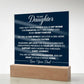 To Daughter From Dad In My Heart Forever Printed Square Shaped Acrylic Plaque-Express Your Love Gifts