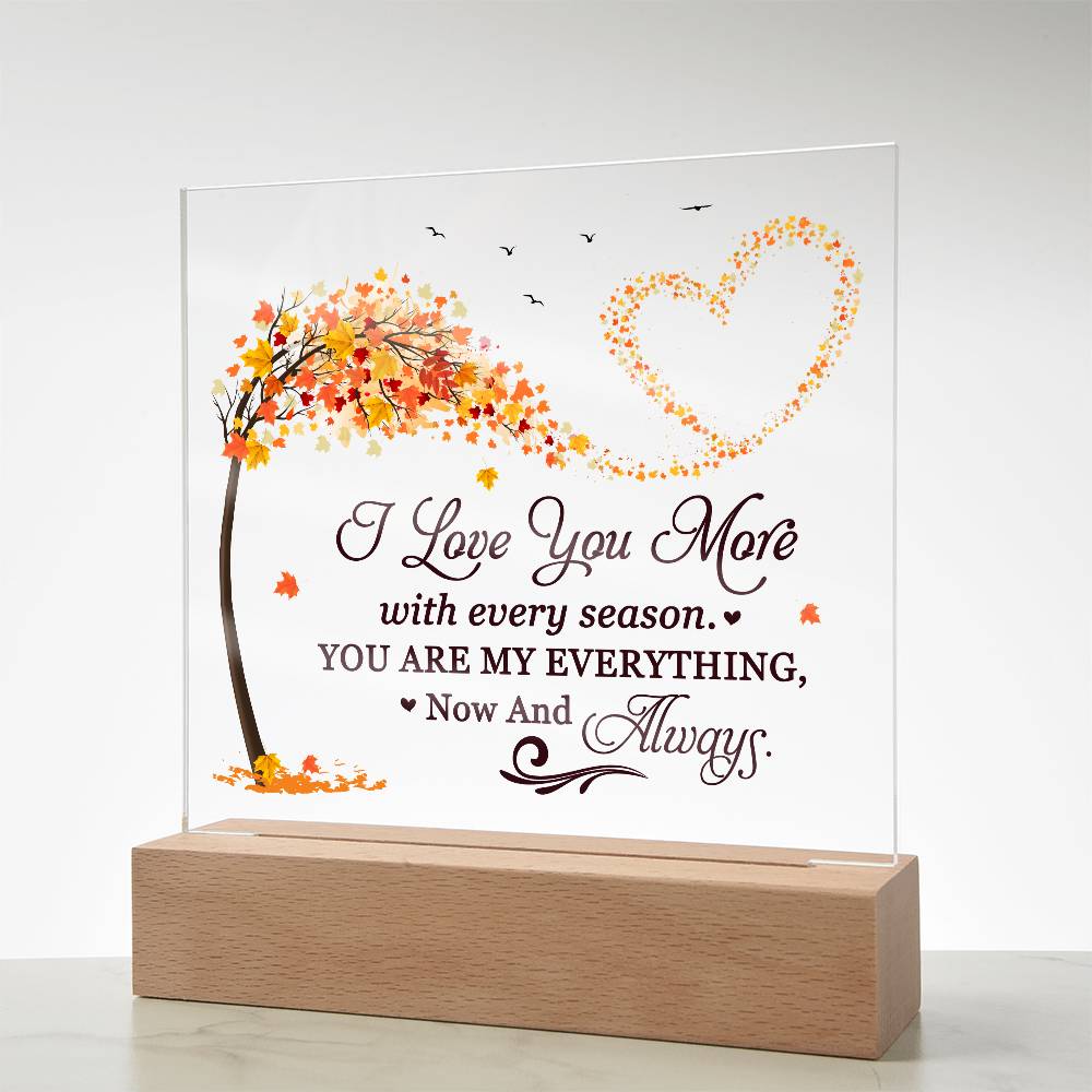 Love You More Printed Square Shaped Acrylic Plaque-Express Your Love Gifts