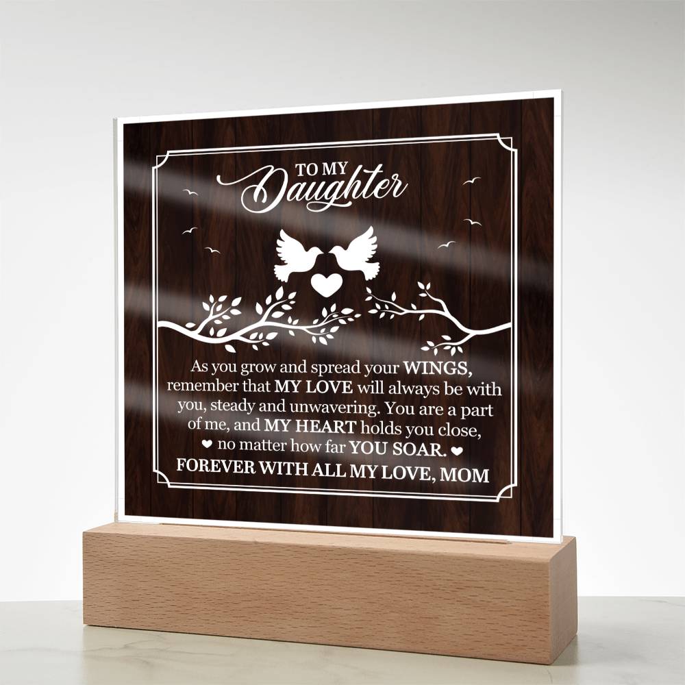 Personalized To My Daughter From Mom My Love Printed Square Shaped Acrylic Plaque-Express Your Love Gifts
