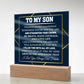 To My Son Whenever You Feel Overwhelmed Printed Square Shaped Acrylic Plaque-Express Your Love Gifts