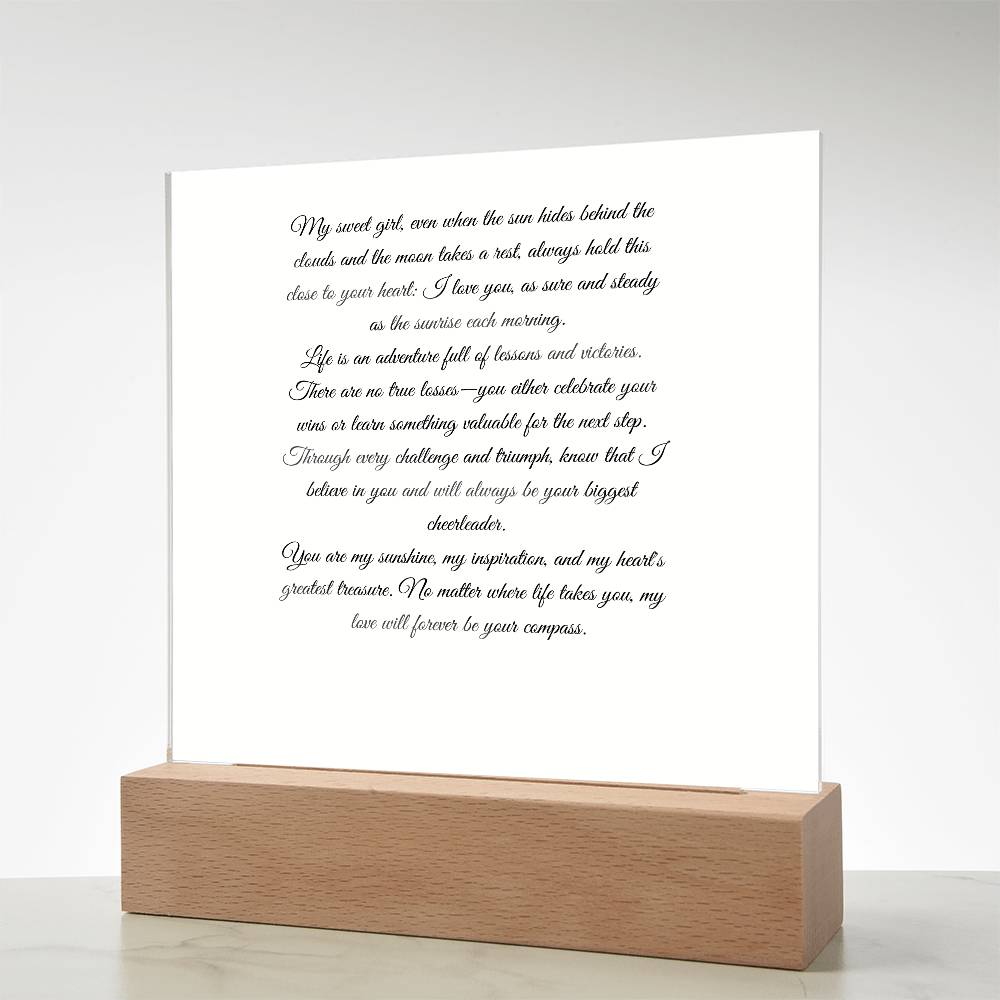 My Sweet Girl Printed Square Shaped Acrylic Plaque-Express Your Love Gifts