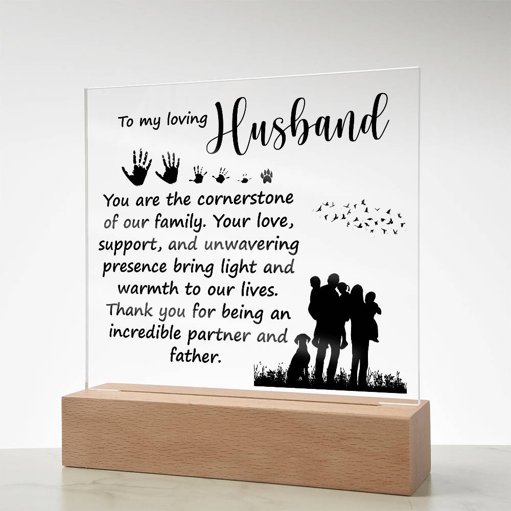 Dad Loving Husband Printed Square Shaped Acrylic Plaque-Express Your Love Gifts